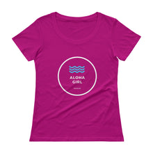 画像をギャラリービューアに読み込む, Ladies' Scoopneck T-Shirt ALOHA GIRL STYLE WAVE Various Colors - ALOHA GIRL STYLE