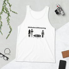 画像をギャラリービューアに読み込む, Unisex Tank Top #AlohaSocialDistancing Series White - ALOHA GIRL STYLE