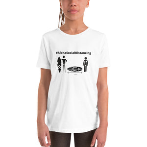 Youth Short Sleeve T-Shirt #AlohaSocialDistancing Series White/Grey - ALOHA GIRL STYLE