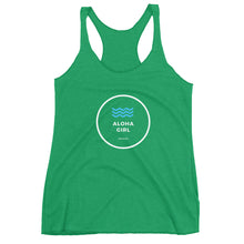 画像をギャラリービューアに読み込む, Women's Racerback Tank ALOHA GIRL STYLE WAVE White - ALOHA GIRL STYLE