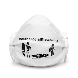 Face mask #AlohaSocialDistancing Series White - ALOHA GIRL STYLE