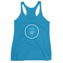 画像をギャラリービューアに読み込む, Women's Racerback Tank ALOHA GIRL STYLE WAVE White - ALOHA GIRL STYLE