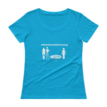 画像をギャラリービューアに読み込む, Ladies' Scoopneck T-Shirt #AlohaSocialDistancing Series Various Colors - ALOHA GIRL STYLE