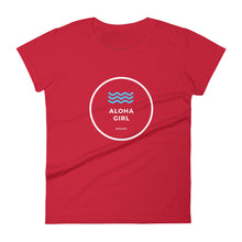 画像をギャラリービューアに読み込む, Women's short sleeve t-shirt Aloha Girl Style Wave Various Colors - ALOHA GIRL STYLE
