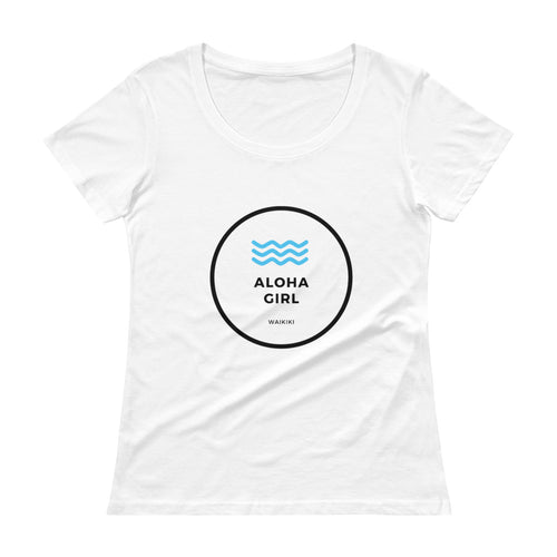 Ladies' Scoopneck T-Shirt ALOHA GIRL STYLE WAVE - ALOHA GIRL STYLE