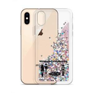 Liquid Glitter iPhone Case #AlohaSocialDistancing Series Gold/Silver/Pink - ALOHA GIRL STYLE
