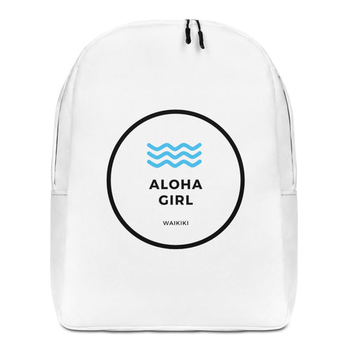 Minimalist Backpack Aloha Girl Style Wave White - ALOHA GIRL STYLE