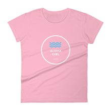 画像をギャラリービューアに読み込む, Women&#39;s short sleeve t-shirt Aloha Girl Style Wave Various Colors - ALOHA GIRL STYLE
