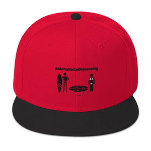 Snapback Hat #AlohaSocialDistancing Series White/Glay/Red - ALOHA GIRL STYLE