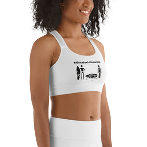 Sports bra #AlohaSocialDistancing Series White - ALOHA GIRL STYLE